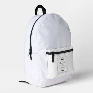 Mochila Impresa Elegante Regalo Personalizado de Boda Moderno y He