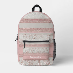 Mochila Impresa Elegante Shabby Chic Vintage Lace Personalizado