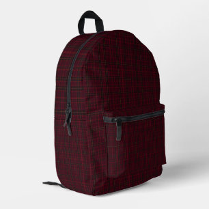 Mochila Impresa Elegante Tartán Burgundy
