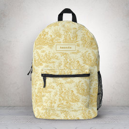 Mochila Impresa Elegante tela de jouy amarilla