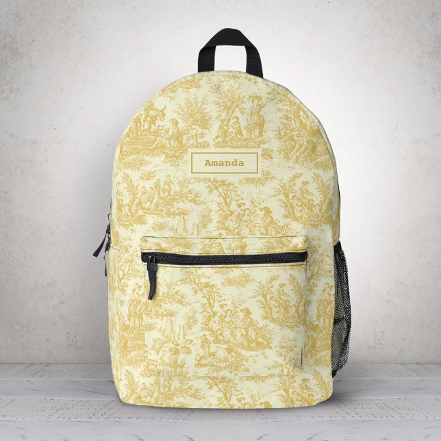 Mochila Impresa Elegante tela de jouy amarilla (Subido por el creador)