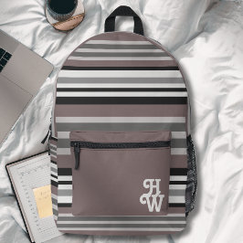 Mochila Impresa Elegante Tierra Tones Brown Savannah Stripes Patró