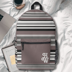 Mochila Impresa Elegante Tierra Tones Brown Savannah Stripes Patró