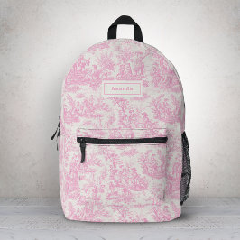 Mochila Impresa Elegante toile rosa de jouy