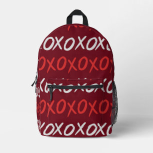 Mochila Impresa Elegantes abrazos y besos XOXO de Borgoña