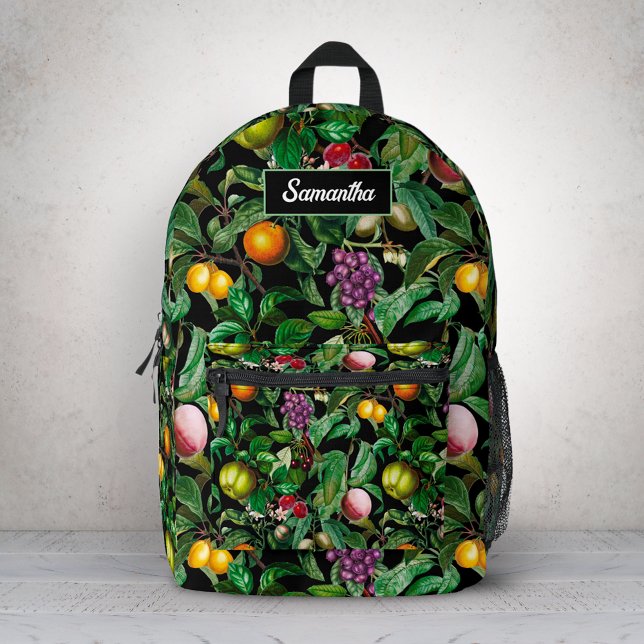 Mochila Impresa Elegantes frutas tropicales monograma de patrón ne (Subido por el creador)