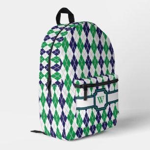 Mochila Impresa En el argyle verde