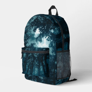 Mochila Impresa Encantador bosque nocturno con luna llena