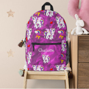 Mochila Impresa Encantando los sueños de unicornio rosa