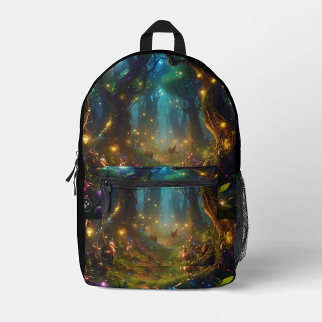 Mochila Impresa Enchanted Forest of Jugnu Lights (Anverso)