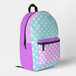 Mochila Impresa Enchanting Pastel Colors And Big White Polka Dots
