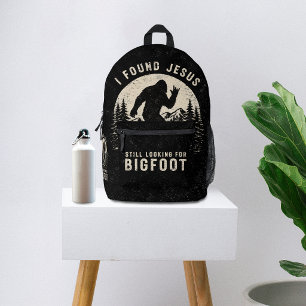 Mochila Impresa Encontré a Jesús, todavía estoy buscando a Bigfoot