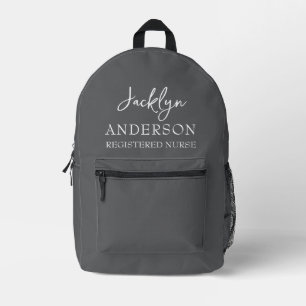 Mochila Impresa Enfermera Personalizado Gris elegante
