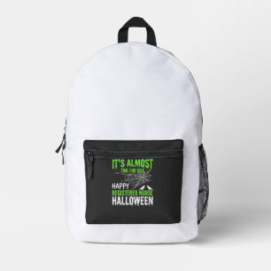 Mochila Impresa Enfermera registrada Halloween telaraña y cuervo