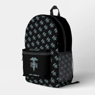Mochila Impresa Enfermera RN - Azul y Negro