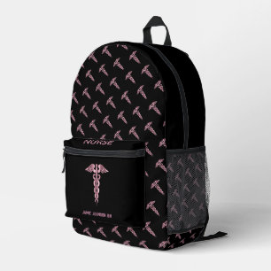 Mochila Impresa Enfermera - Rosa y Negro