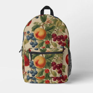 Mochila Impresa Ensalado francés, cerezas, arándanos, peras, manza