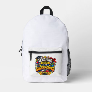 Mochila Impresa Enseñar es mi superpoder
