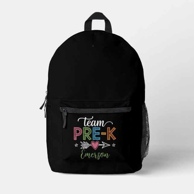 Mochila Impresa Equipo de nombres personalizados profesor de prees (Anverso)