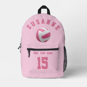 Mochila Impresa Equipo de voleibol Nombre Personalizado Rosa depor
