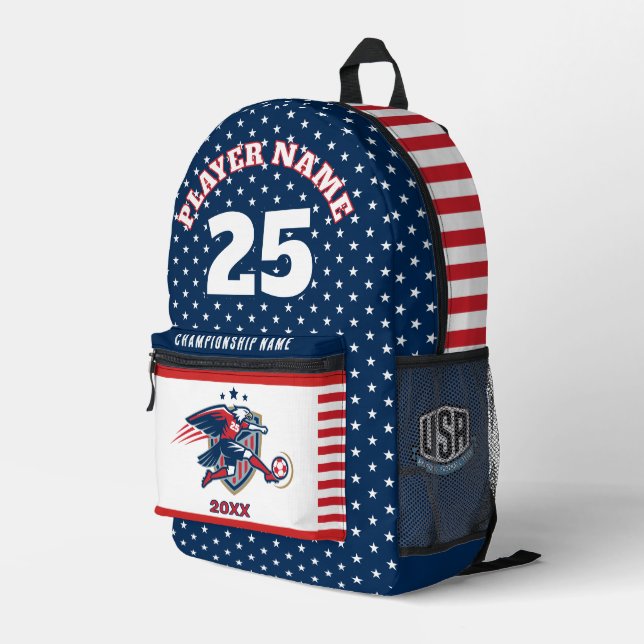 Mochila Impresa Equipo Nacional Águila de Fútbol de EE. UU. Acción (Esquina derecha trasera )