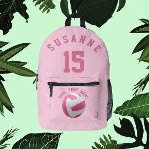 Mochila Impresa Equipo rosado de Chicas de voleibol de bolsitas de