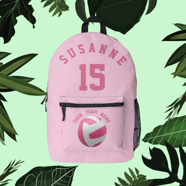 Mochila Impresa Equipo rosado de Chicas de voleibol de bolsitas de (Rose Print Cut Sew Bag Volleyball Girls Pink Team)