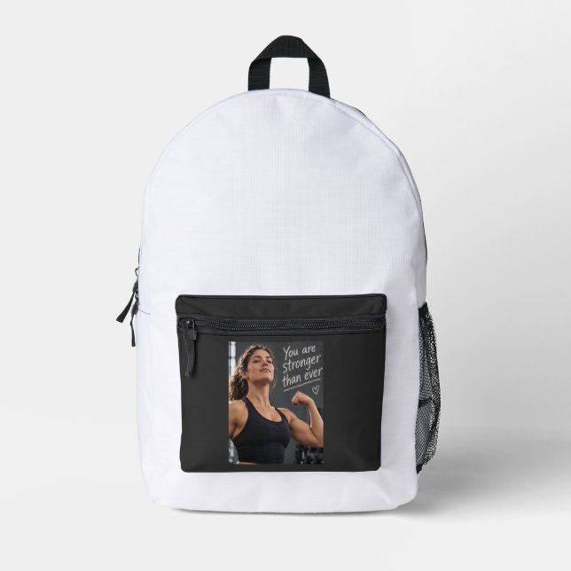 Mochila Impresa Eres Más Fuerte Que Nunca (Anverso)