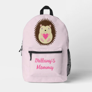 Mochila Impresa Erizo Bebé Niña Rosa Bonito Personalizado