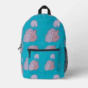 Mochila Impresa Erizo con Diente de León   Encantadora Naturaleza 