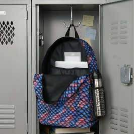 Mochila Impresa Escamas de Sirena Azules Purpura Rosadas Iridescen