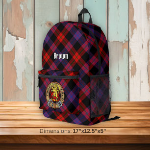 Mochila Impresa Escudo de armas del Clan Brown sobre tartán