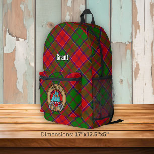 Mochila Impresa Escudo de armas del Clan Grant sobre tartán