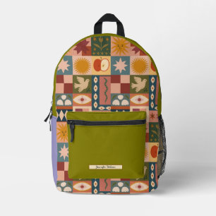 Mochila Impresa Escuela Celestial de Patrón Boho
