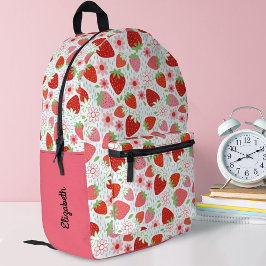Mochila Impresa Escuela Cute Red Strawberry Chicas
