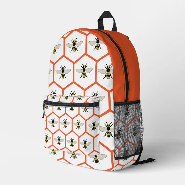 Mochila Impresa Escuela de Apicultores de Abejas de Miel Panal de  (Esquina derecha trasera )
