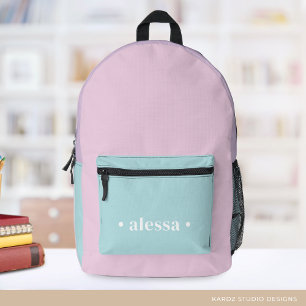 Mochila Impresa Escuela de Chicas personalizados de color pastel d