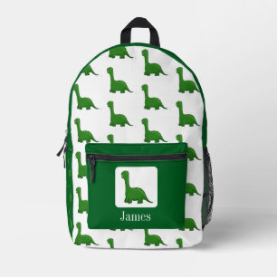 Mochila Impresa Escuela de dinosaurios verdes del niño