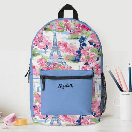 Mochila Impresa Escuela de Flores de la Torre Eiffel, Chicas