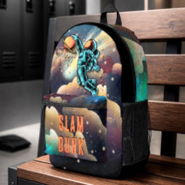 Mochila Impresa Escuela de Mate de Baloncesto Astronauta en el Esp