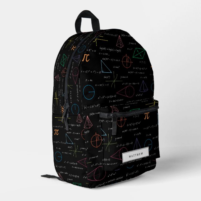Mochila Impresa Escuela de matemáticas personalizado Ecuación mate (Esquina izquierda trasera)