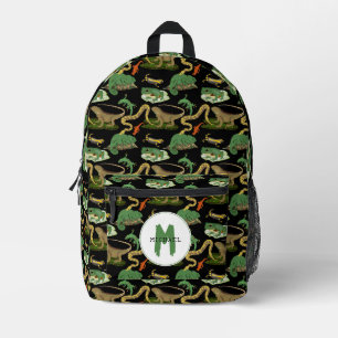 Mochila Impresa Escuela Monograma Reptile, Lizards & Amphibians pa