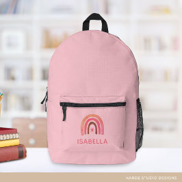 Mochila Impresa Escuela personalizada de Chica con arcoiris rosa