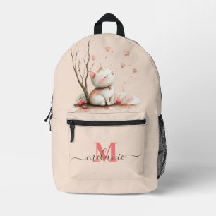 Mochila Impresa Escuela personalizada de gatitos con corazón" para
