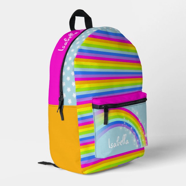 Mochila Impresa Escuela personalizada de niños con cielo azul rosa (Esquina izquierda trasera)