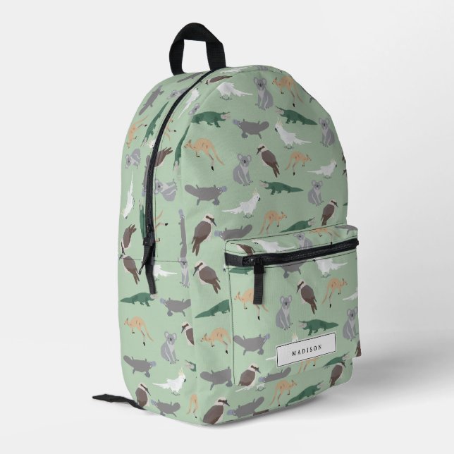Mochila Impresa Escuela Verde Eucalyptus (Esquina izquierda trasera)