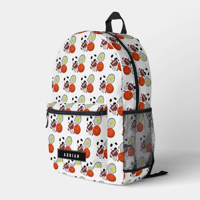 Mochila Impresa Escuelas de nombres personalizadas de bolas deport (Esquina derecha trasera )