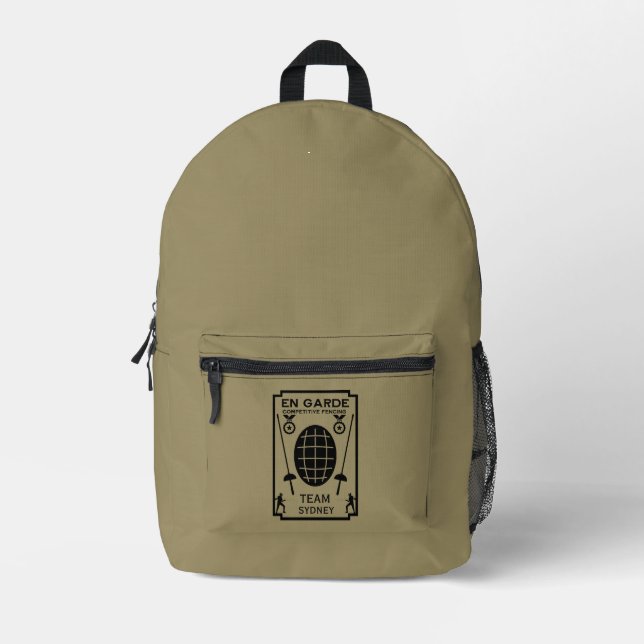 Mochila Impresa Esgrima de Espada Competitiva (Anverso)