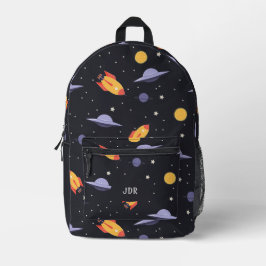 Mochila Impresa Espacio ultraterrestre retro monogramado