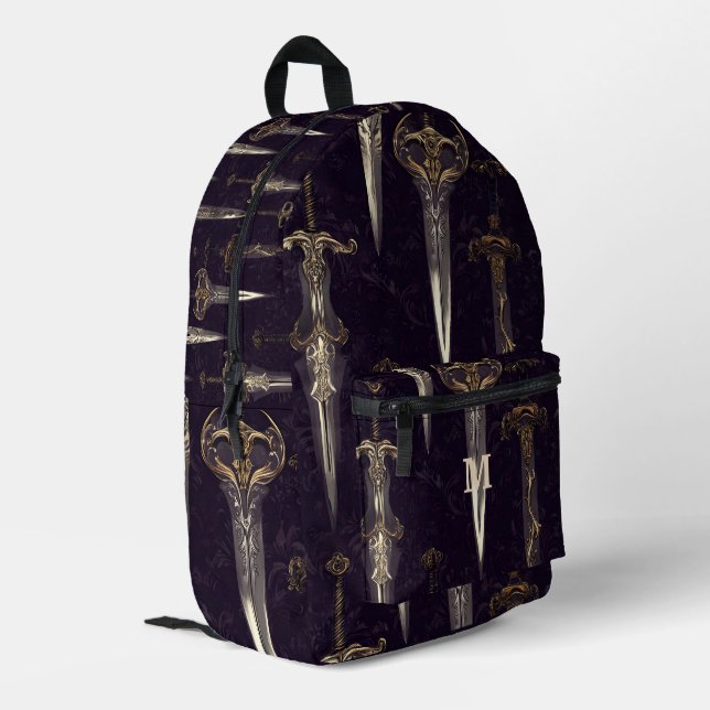 Mochila Impresa Espadas de fantasía oscura (Esquina izquierda trasera)